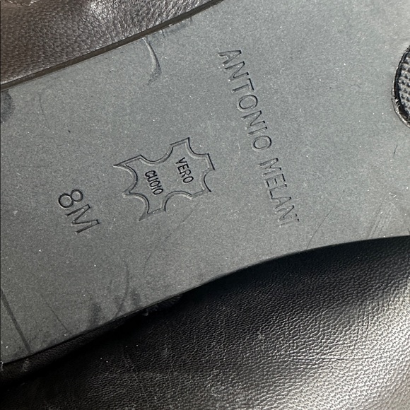 ANTONIO MELANI Black Leather Mid-Calf Heeled Boots - Picture 7 of 8